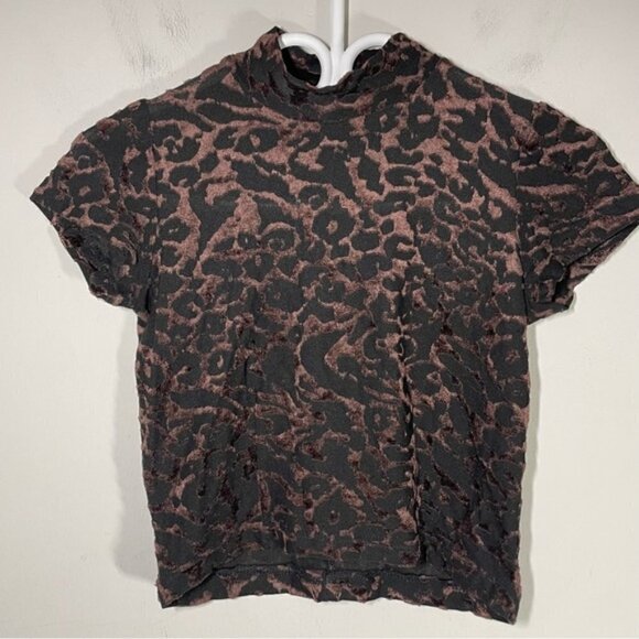 Vintage Sandro Paris Animal Print Crop Top size 1 - Picture 1 of 6